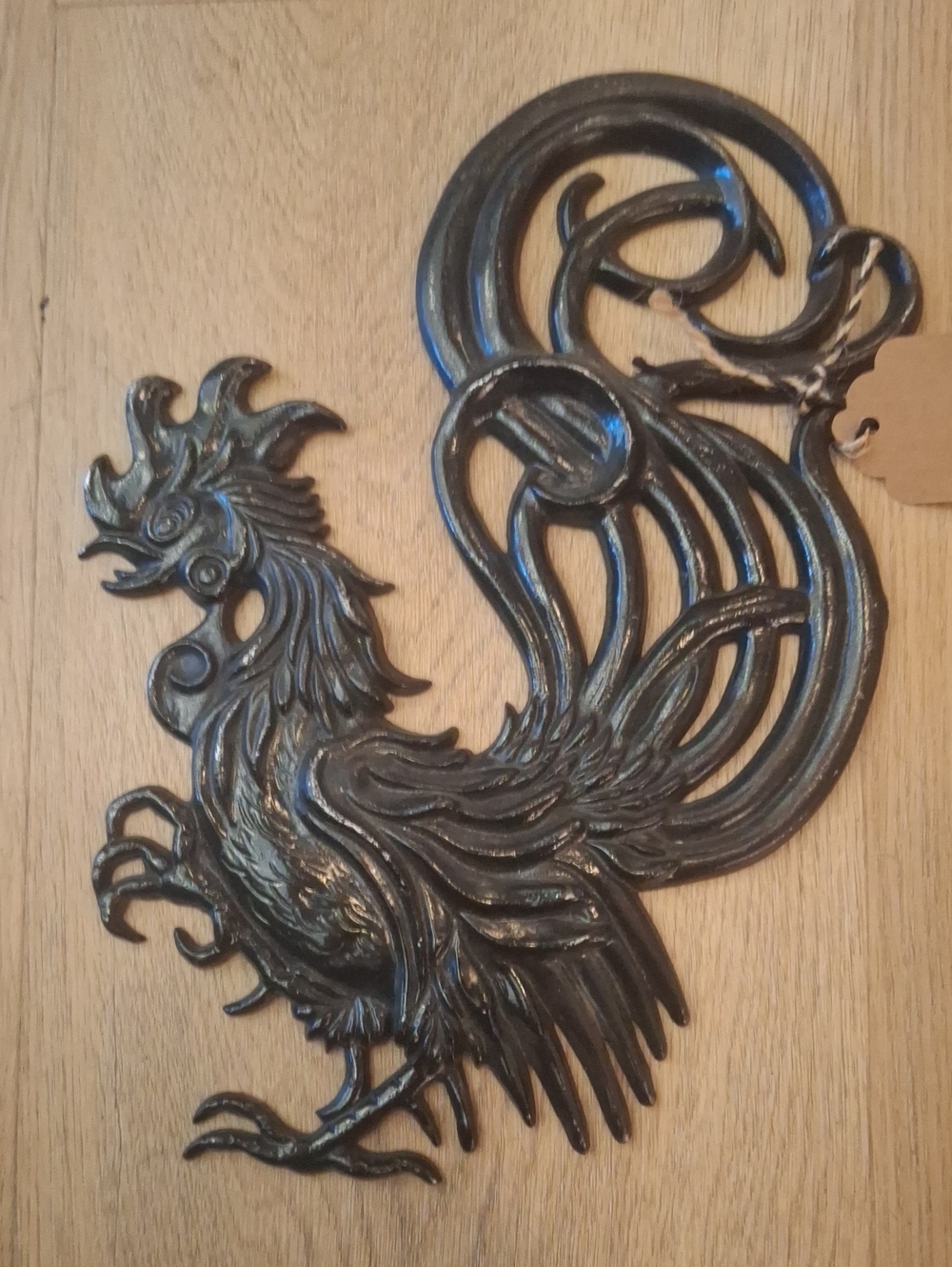 Vintage Black Decorative Rooster Wall Accent